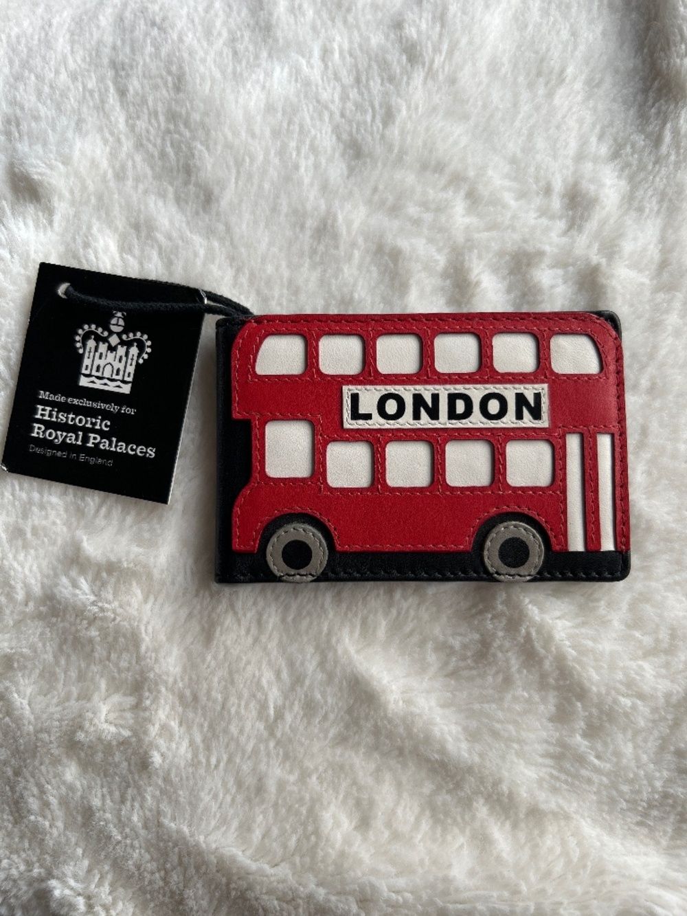 London genuine leather red bus wallet